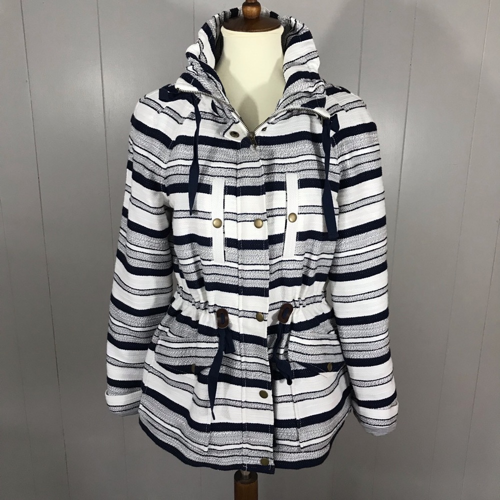 LOFT blue and white stripe nautical jacket